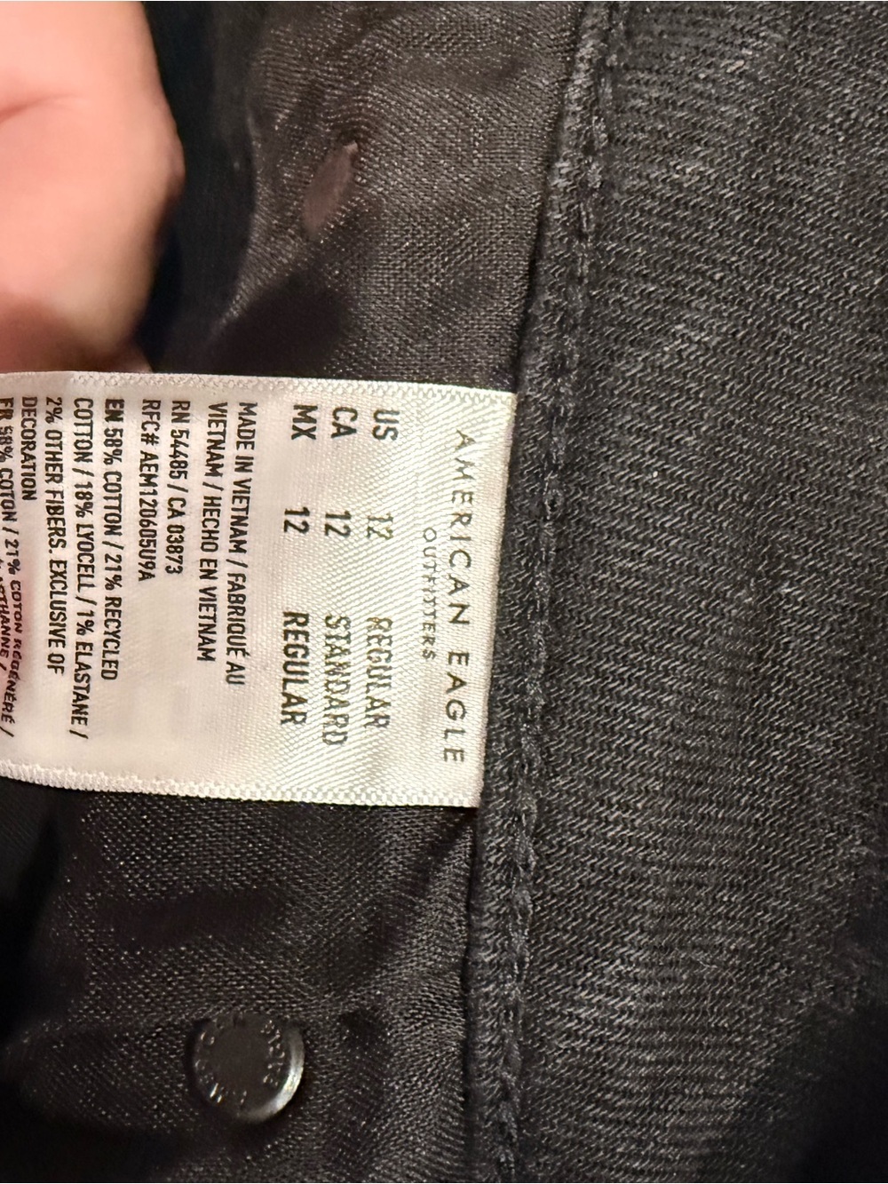 American Eagle Outfitters Black Distressed Wide-Leg Jeans - Picture 3 of 3
